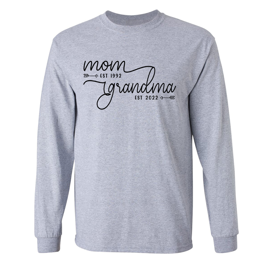 Mom Est Grandma Est Custom TH Longsleeve-7