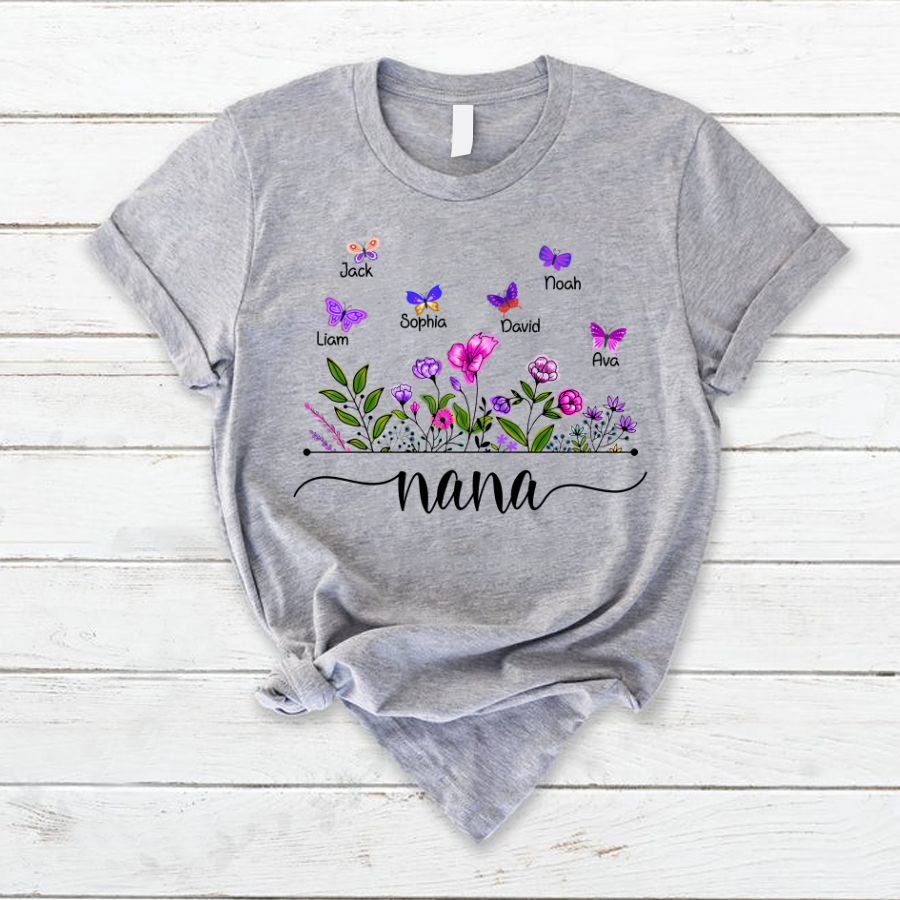 Wildflowers And Butterflies Shirts For Nana T-Shirt-9