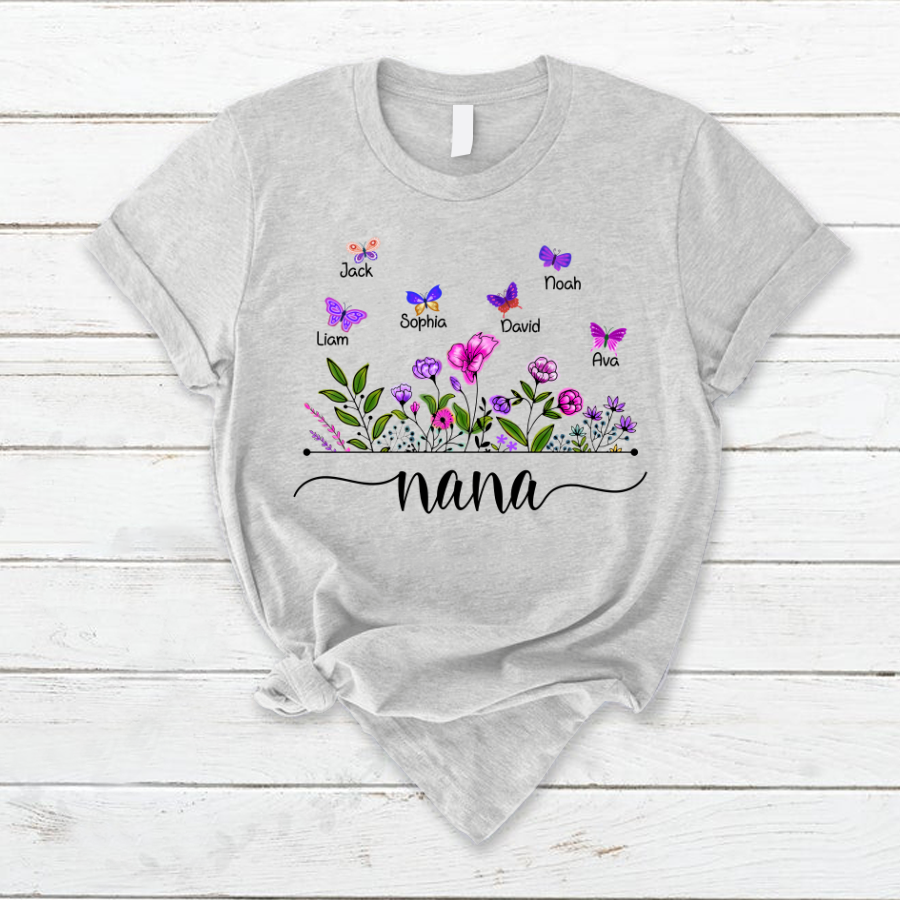 Wildflowers And Butterflies Shirts For Nana T-Shirt-8