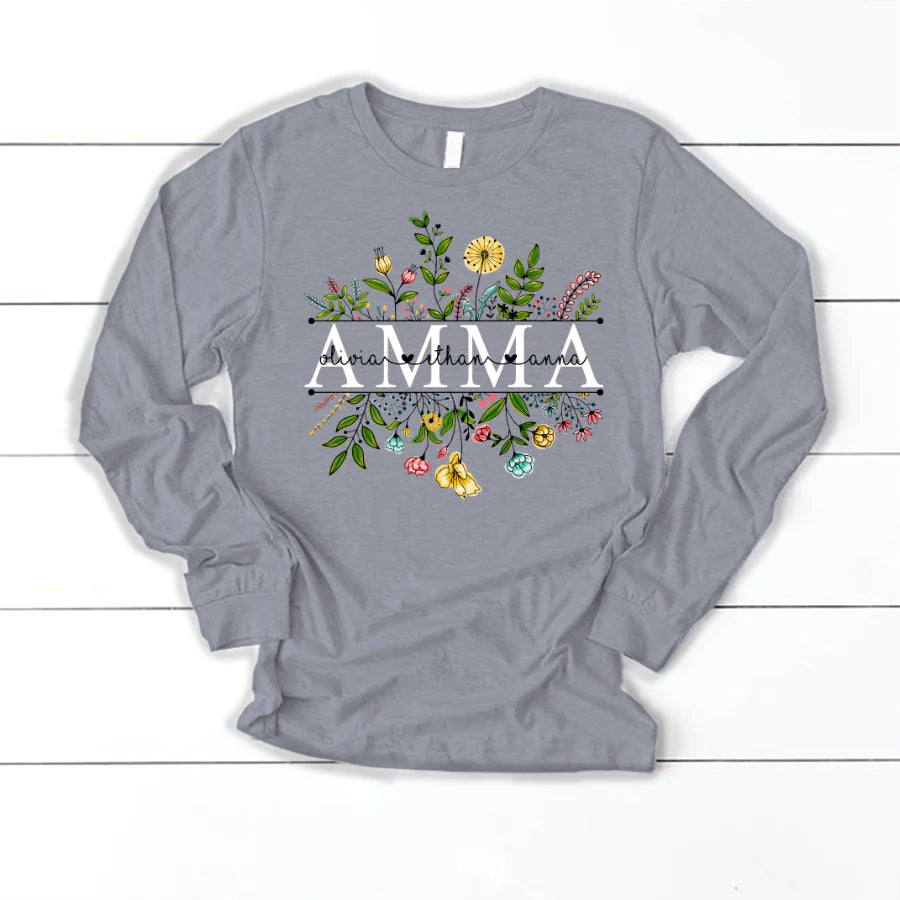 Wildflowers Amma And Grandkids Longsleeve-6