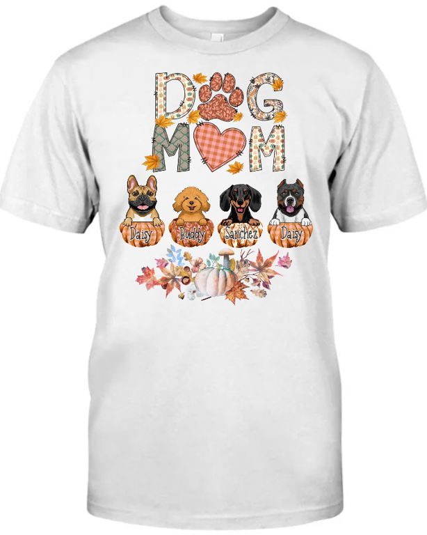 Autumn Fall Dog Mom Personalized Gift for Dog Lovers T-Shirt-3