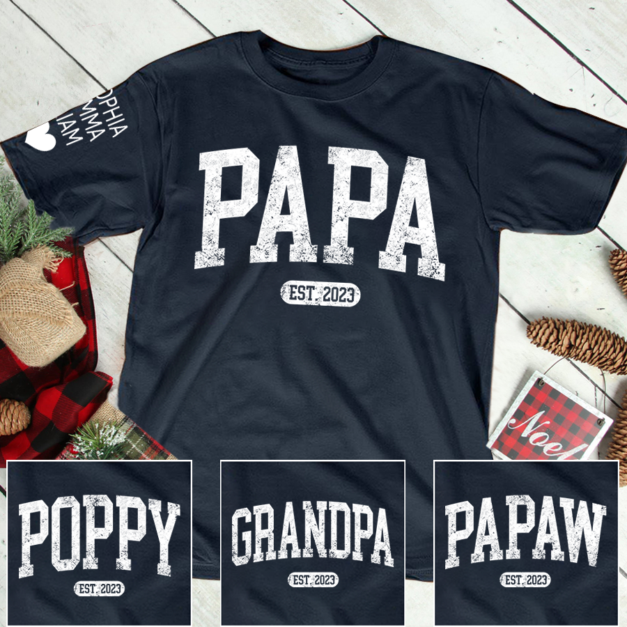 Custom Grandpa Papa Dad And Kids 2024-3